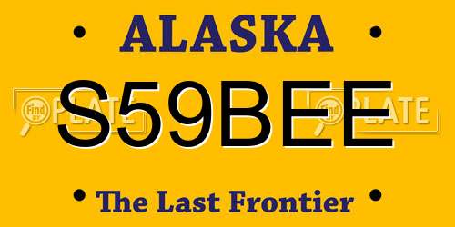 S59BEE Alaska License Plate