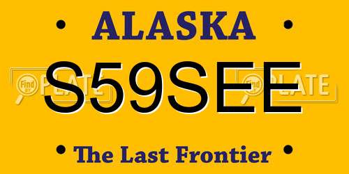 S59SEE Alaska License Plate