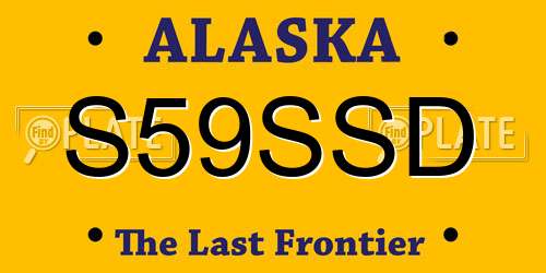 S59SSD Alaska License Plate