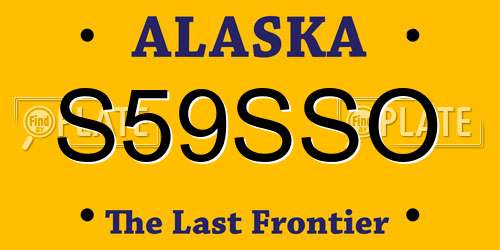 S59SSO Alaska License Plate