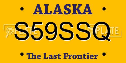 S59SSQ Alaska License Plate
