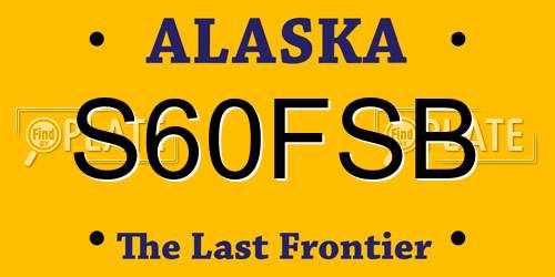 S60FSB Alaska License Plate