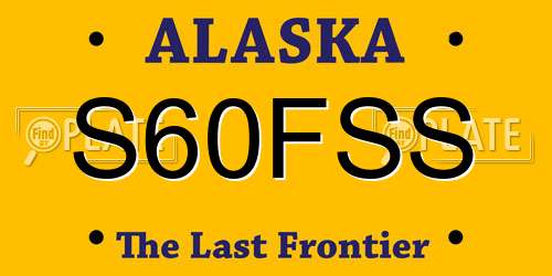 S60FSS Alaska License Plate