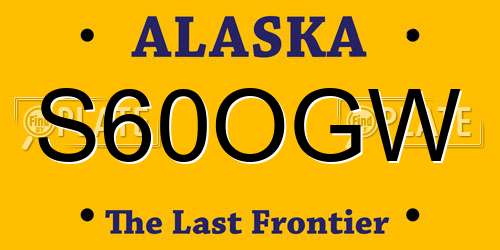 S60OGW Alaska License Plate