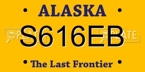 S616EB Alaska License Plate