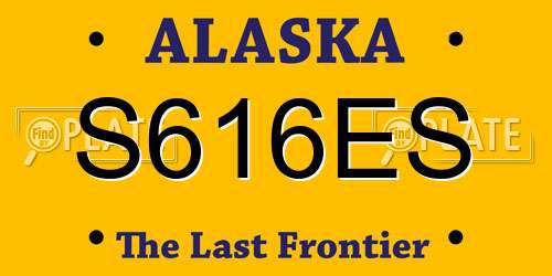 S616ES Alaska License Plate