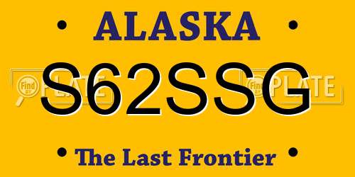 S62SSG Alaska License Plate