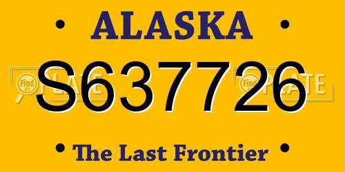 S637726 Alaska License Plate