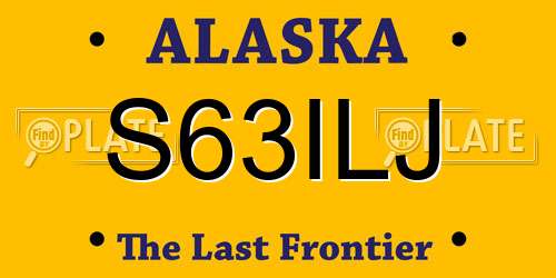 S63ILJ Alaska License Plate