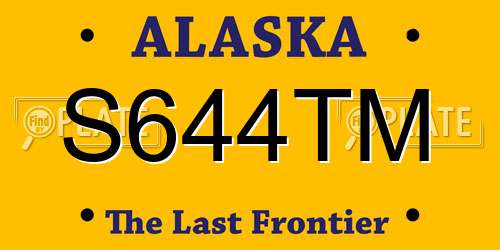 S644TM Alaska License Plate