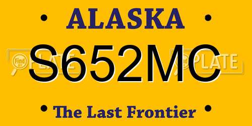 S652MC Alaska License Plate