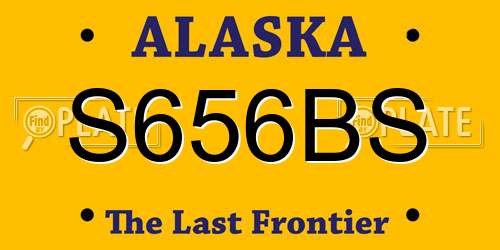 S656BS Alaska License Plate
