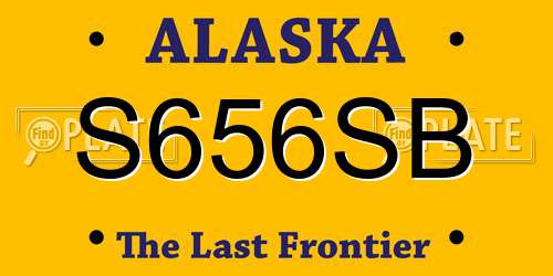S656SB Alaska License Plate