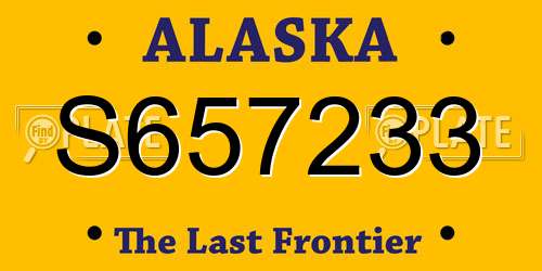 S657233 Alaska License Plate