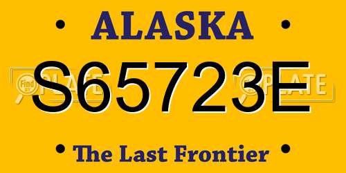 S65723E Alaska License Plate