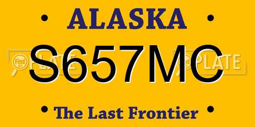 S657MC Alaska License Plate