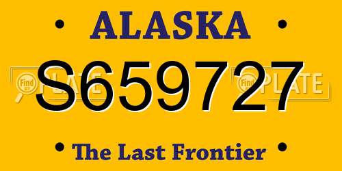 S659727 Alaska License Plate