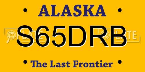 S65DRB Alaska License Plate
