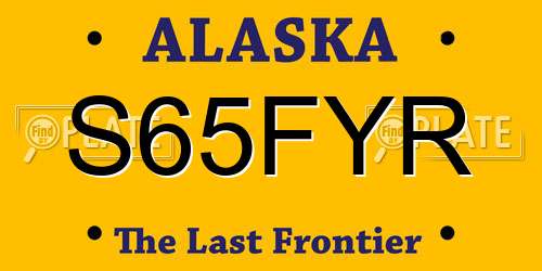S65FYR Alaska License Plate