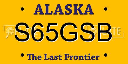 S65GSB Alaska License Plate