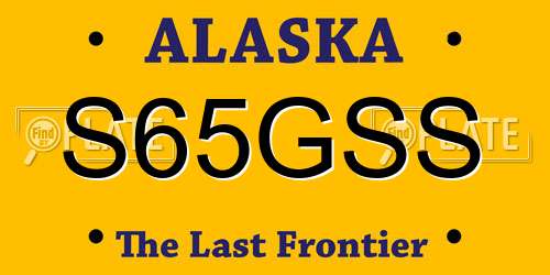 S65GSS Alaska License Plate