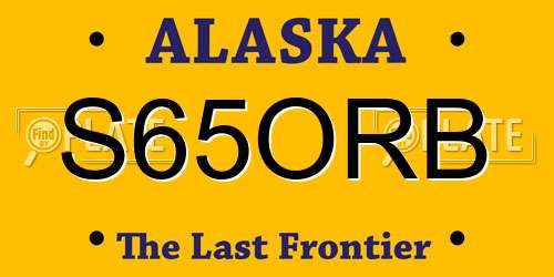 S65ORB Alaska License Plate