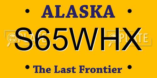 S65WHX Alaska License Plate