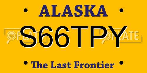 S66TPY Alaska License Plate