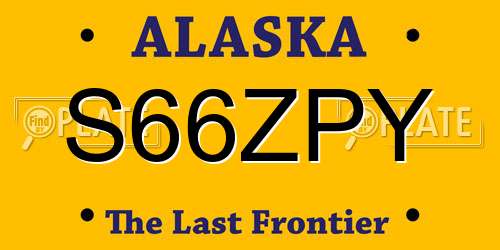 S66ZPY Alaska License Plate