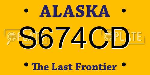 S674CD Alaska License Plate