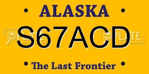 S67ACD Alaska License Plate