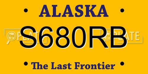 S680RB Alaska License Plate
