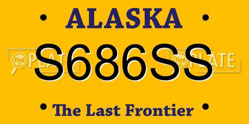 S686SS Alaska License Plate