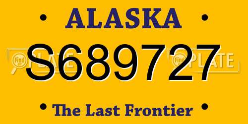 S689727 Alaska License Plate
