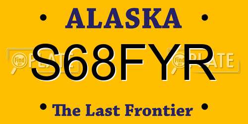 S68FYR Alaska License Plate