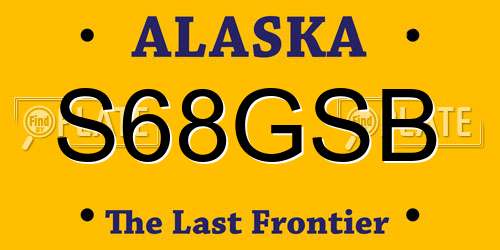 S68GSB Alaska License Plate