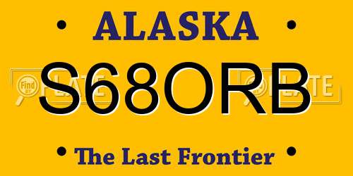 S68ORB Alaska License Plate