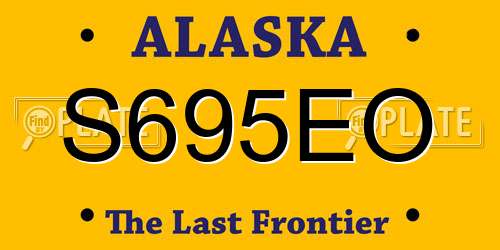 S695EO Alaska License Plate