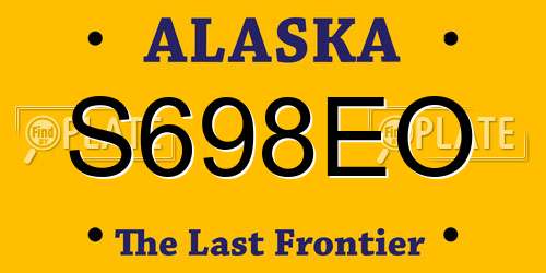 S698EO Alaska License Plate