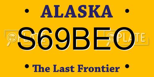 S69BEO Alaska License Plate