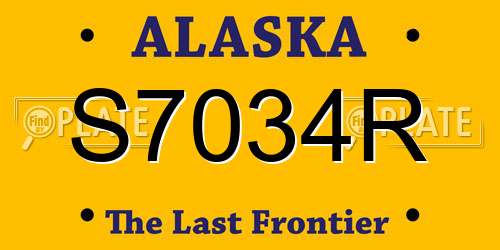 S7034R Alaska License Plate