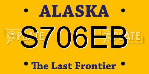 S706EB Alaska License Plate