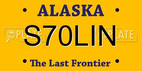 S70LIN Alaska License Plate