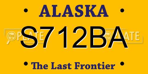 S712BA Alaska License Plate