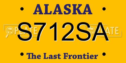 S712SA Alaska License Plate