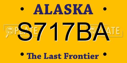 S717BA Alaska License Plate