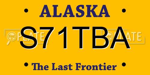 S71TBA Alaska License Plate