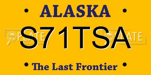S71TSA Alaska License Plate