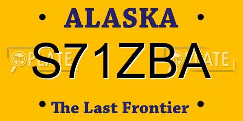 S71ZBA Alaska License Plate