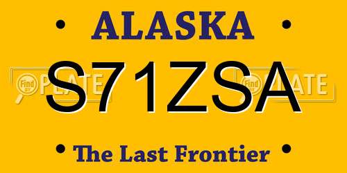S71ZSA Alaska License Plate